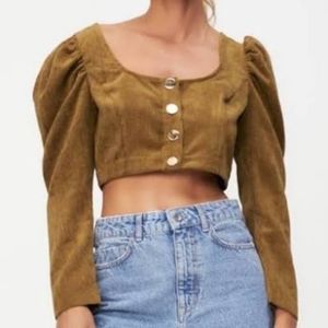 Zara Corduroy Crop Top Size XS